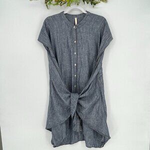 Uncle Frank‎ Women's Cotton Dress Front Knot Lagenlook Boho Denim